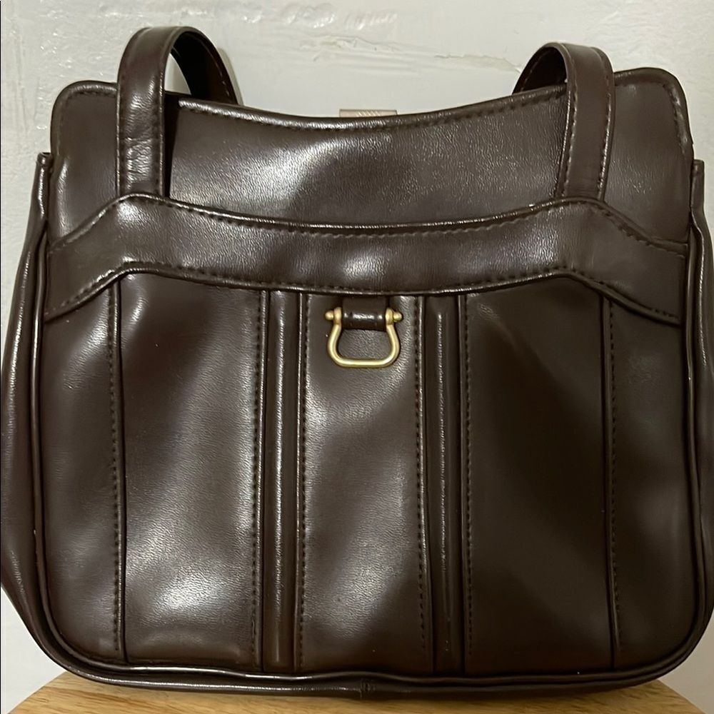 R.O. C. Vintage Elegant Brown  Vinyl  Handbag